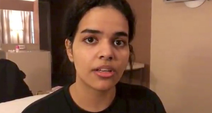FILE PHOTO: Rahaf Mohammed al-Qunun, a Saudi woman who claims to be fleeing her country and family, is seen in Bangkok, Thailand January 7, 2019 in this still image taken from a video obtained from so ...