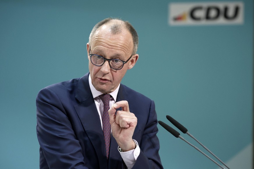 Friedrich Merz, Vorsitzender der CDU und Fraktionsvorsitzender der CDU-Bundestagsfraktion, Wirtschaftskonferenz von CDU und MIT - Deutschland kann es besser, im Konrad-Adenauer-Haus, DEU, Berlin, 23.0 ...