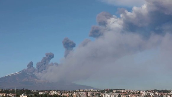 Italy's Mount Etna spews the ash and smoke in Sicily, Italy December 24, 2018. in this still image from a video obtained by Reuters TV on December 24, 2018. REUTERS TV ATTENTION EDITORS - THIS IMAGE W ...