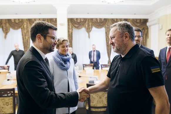 Andrij Kostin (r.) bei einem vergangenen Treffen mit Justizminister Marco Buschmann.