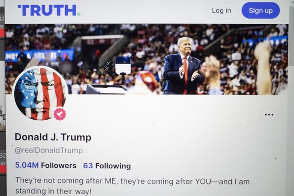 March 31, 2023, New York, New York, United States: Former President Donald Trump s Truth Social Account on the day a grand jury in Manhattan voted to indict Trump on charges regarding hush money payme ...