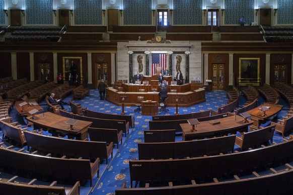 In this file photo from Tuesday, Jan. 3, 2017, the House Chamber is seen at the close of business of the 114th Congress, at the Capitol in Washington. (AP Photo/J. Scott Applewhite, file)