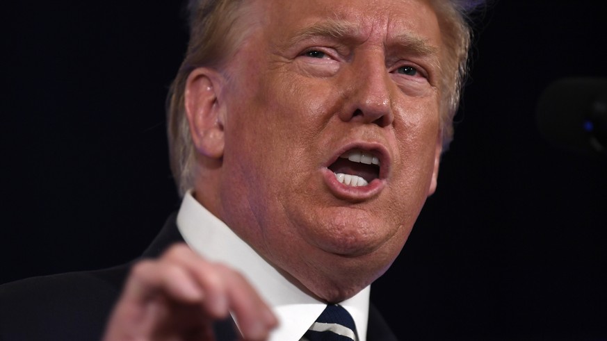 President Donald Trump speaks at Trump National Golf Club Bedminster in Bedminster, N.J., Friday, Aug. 7, 2020. (AP Photo/Susan Walsh)