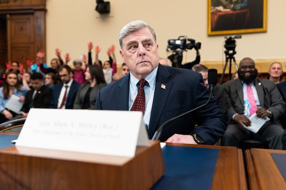 House Foreign Affairs Committee WASHINGTON - MARCH 19: Former Chairman of the Joint Chiefs of Staff Gen. Mark Milley takes his seat before the start of the House Foreign Affairs Committee hearing on A ...