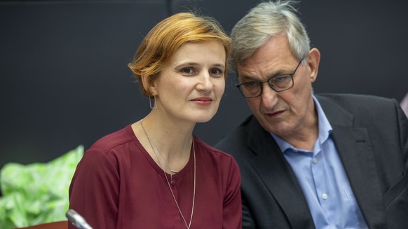 Die Linken-Chefs Katja Kipping und Bernd Riexinger in Vor-Corona-Zeiten, November 2019. 