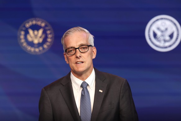 WILMINGTON, DELAWARE - DECEMBER 11: Former Obama White House Chief of Staff Denis McDonough delivers remarks after being introduced as U.S. President-elect Joe Biden’s nominee to head the Department o ...