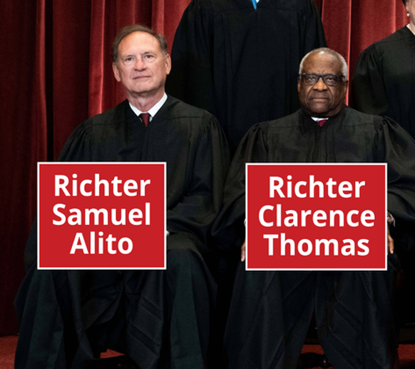 Alito und Thomas gelten derzeit als die ältesten, aber auch konservativsten Richter des US-Supreme-Courts.