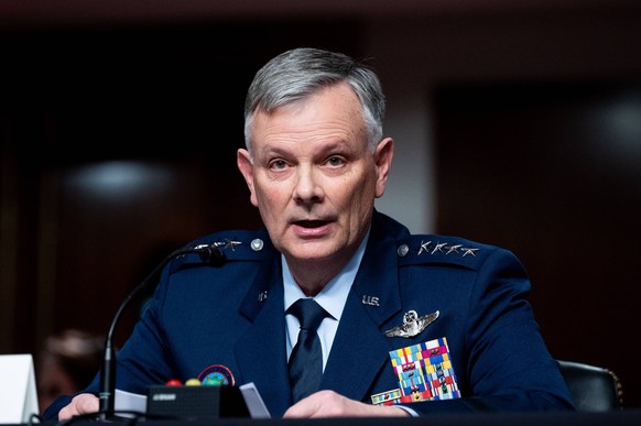 March 24, 2022, Washington, DC, United States: General Glen VanHerck, Commander, United States Northern Command and North American Aerospace Defense Command, speaks at a hearing of the Senate Armed Se ...