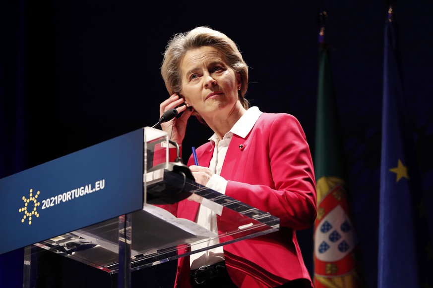 15.01.2021, Portugal, Lissabon: Ursula von der Leyen, Pr