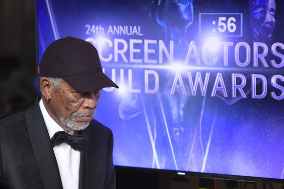 January 21, 2018 - Los Angeles, California, U.S. - MORGAN FREEMAN in the Press Room during the 24th Annual Screen Actors Guild Awards, held at The Shrine Expo Hall. Los Angeles U.S. PUBLICATIONxINxGER ...