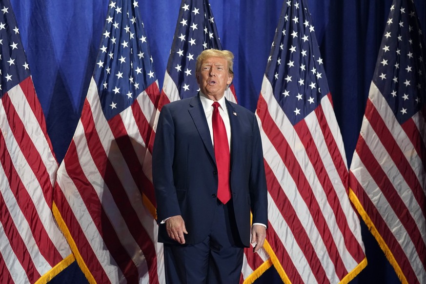 Republican presidential candidate former President Donald Trump arrives at a campaign rally Saturday, March 2, 2024, in Richmond, Va. (AP Photo/Steve Helber)