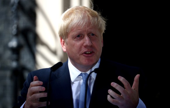 FILE PHOTO: Britain's Prime Minister Boris Johnson delivers a speech outside Downing Street in London, Britain July 24, 2019. REUTERS/Hannah McKay/File Picture