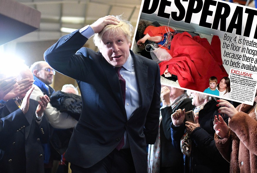 . 09/12/2019. Grimsby, United Kingdom. Boris Johnson General Election Campaign Day 30. Boris Johnson General Election Campaign Day 30. Britain s Prime Minister Boris Johnson during a rally at Gardiner ...