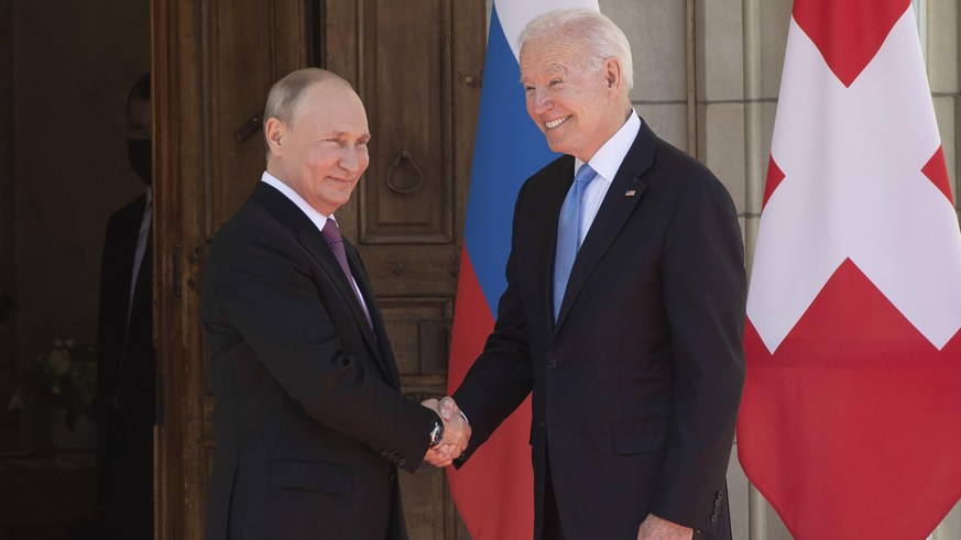 President Joe Biden and Russian President Vladimir Putin, arrive to meet at the &#039;Villa la Grange&#039;, Wednesday, June 16, 2021, in Geneva, Switzerland. (Saul Loeb/Pool via AP)