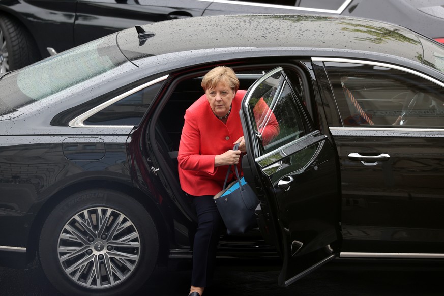 German Chancellor Angela Merkel arrives to attend a session of the lower house of parliament Bundestag, in Berlin, Germany July 1, 2020. REUTERS/Fabrizio Bensch