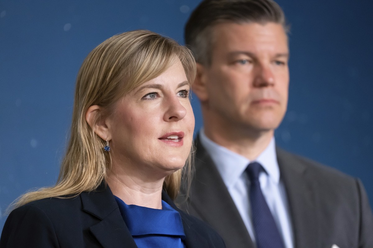 FILE - House Speaker Melissa Hortman, DFL-Brooklyn Park, attends a press conference in St. Paul, Minn., June 14, 2021. (Glen Stubbe/Star Tribune via AP File)