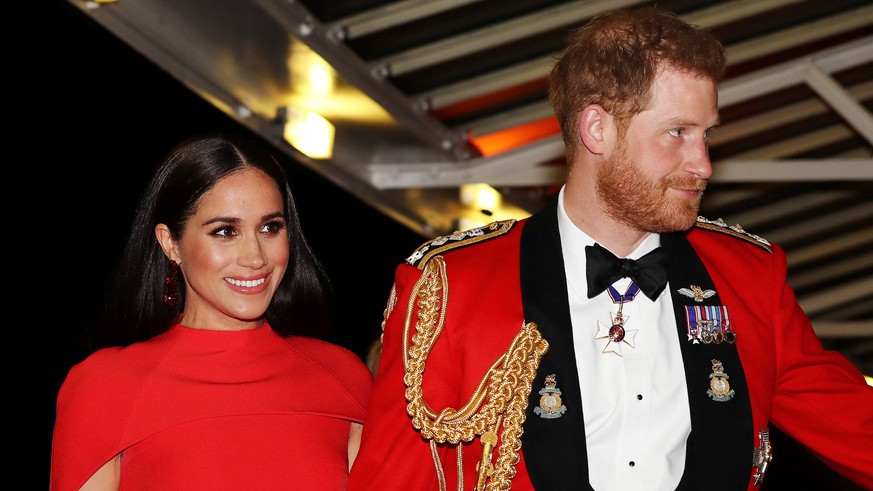 . 07/03/2020. London, United Kingdom. Prince Harry and Meghan Markle, the Duke and Duchess of Sussex, at the Mountbatten Festival of Music at the Royal Albert Hall in London. PUBLICATIONxINxGERxSUIxAU ...