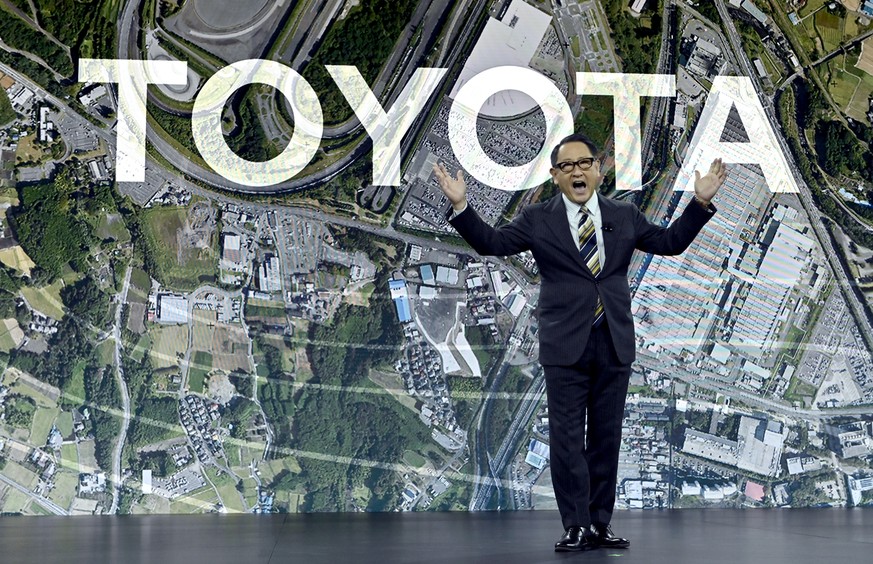 LAS VEGAS, NEVADA - JANUARY 06: Toyota Motor Corporation President and CEO Akio Toyoda speaks during a Toyota press event for CES 2020 at the Mandalay Bay Convention Center on January 6, 2020 in Las V ...