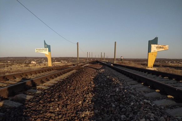 View of the railway destroyed by the Ukrainians to prevent passage from Transnistria to Ukraine. Transnistria on 2 April, an independent state of Moldova in 2022. (Photo by Andrea Mancini/NurPhoto)