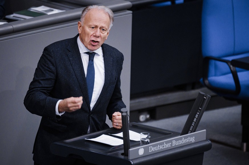 Juergen Trittin, SPD, aufgenommen im Rahmen der 88. Sitzung des Bundestages im Deutschen Bundestag in Berlin. 02.03.2023. Berlin Deutschland *** Juergen Trittin, SPD, taken during the 88th session of  ...