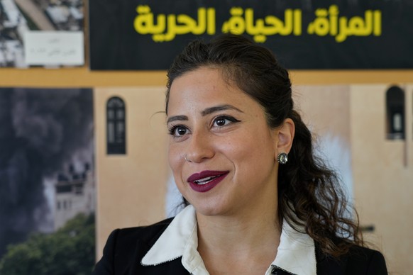 Deputy Regional Director for the Middle East &amp; North Africa Aya Majzoub, speaks during an interview with The Associated Press in Beirut, Lebanon, Tuesday, March 28, 2023. Leading international rig ...