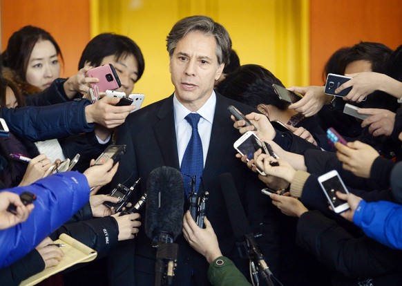 U.S. official meets with S. Korean vice foreign minister U.S. Deputy Secretary of State Antony Blinken speaks to reporters in Seoul on Feb. 9, 2015, after a meeting with South Korean Vice Foreign Mini ...