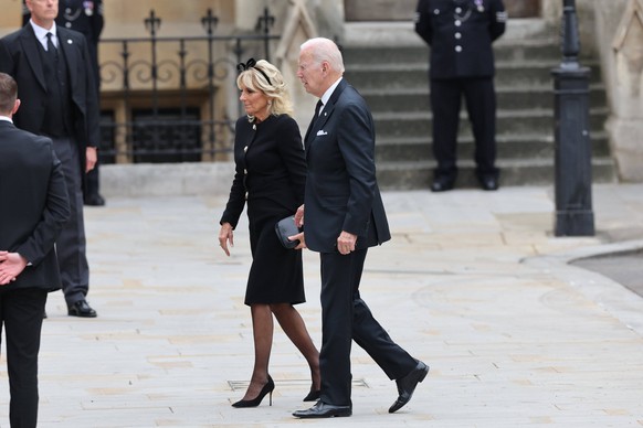 Auch Joe und Jill Biden wohnten dem Staatsbegräbnis von Queen Elizabeth bei.
