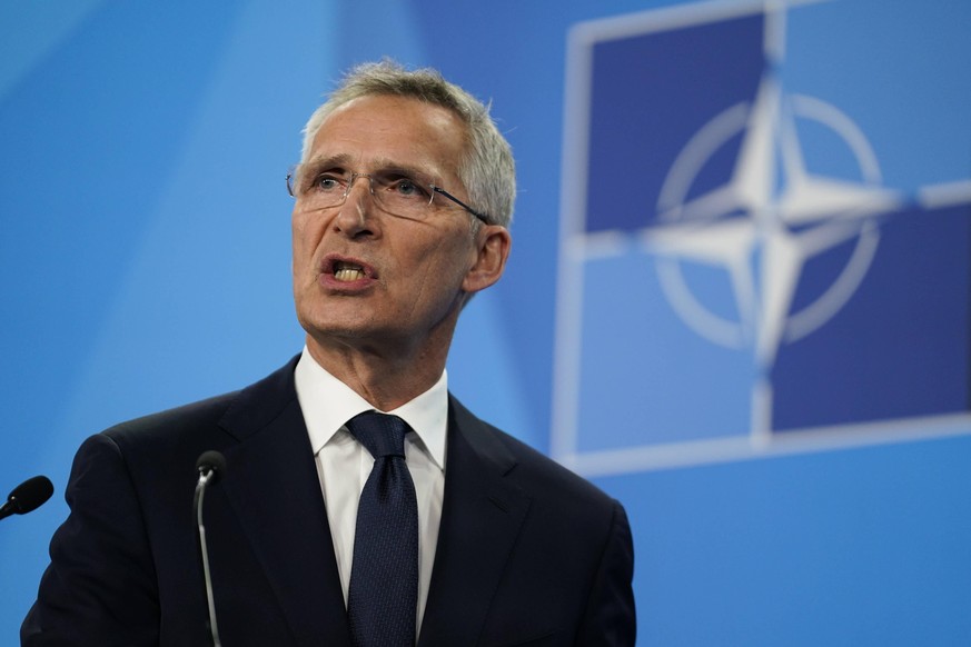 NATO Secretary General Jens Stoltenberg gives a news conference on the final day of a NATO summit in Madrid, Spain, Thursday, June 30, 2022. PUBLICATIONxINxGERxSUIxAUTxHUNxONLY PDH20220630036 PAULxHAN ...