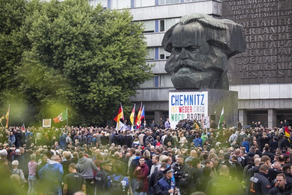 September 1, 2018 - Chemnitz, Saxony, Germany - Demonstratiom of Pro CHemnitz