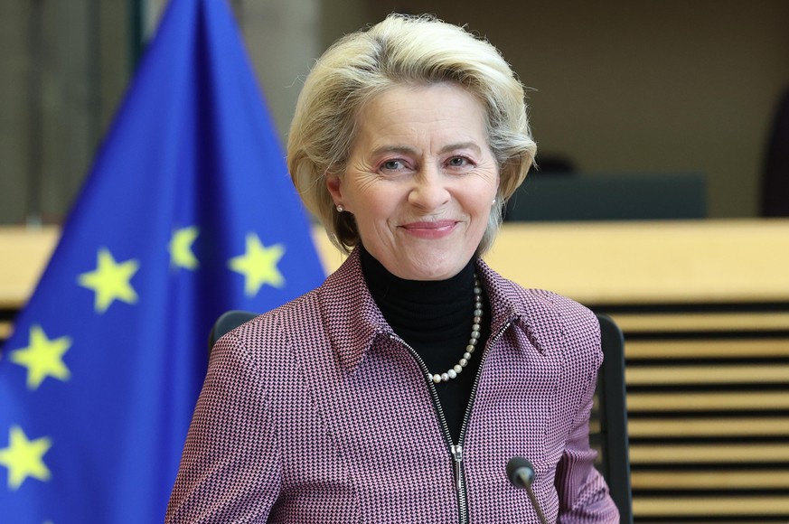 BRUSSELS, BELGIUM - MARCH 30: European Commission President Ursula von der Leyen chairs the European Commission weekly College Meeting in Brussels on March 30, 2022. Dursun Aydemir / Anadolu Agency