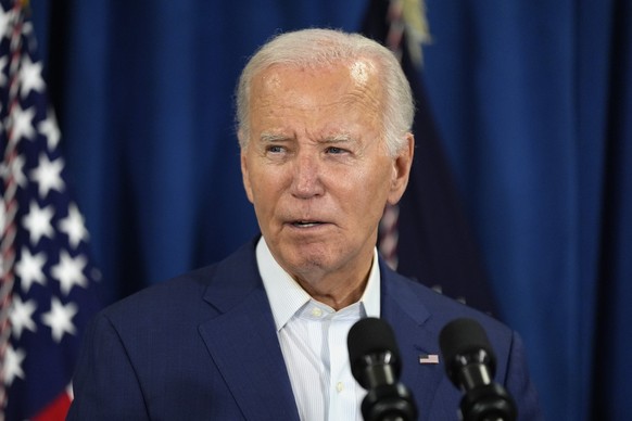 President Joe Biden speaks, Saturday, July 13, 2024, in Rehoboth Beach, Del., addressing news that gunshots rang out at Republican presidential candidate former President Donald Trump&#039;s Pennsylva ...