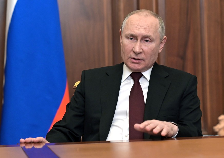 Wladimir Putin bei seiner Ansprache am Montagabend