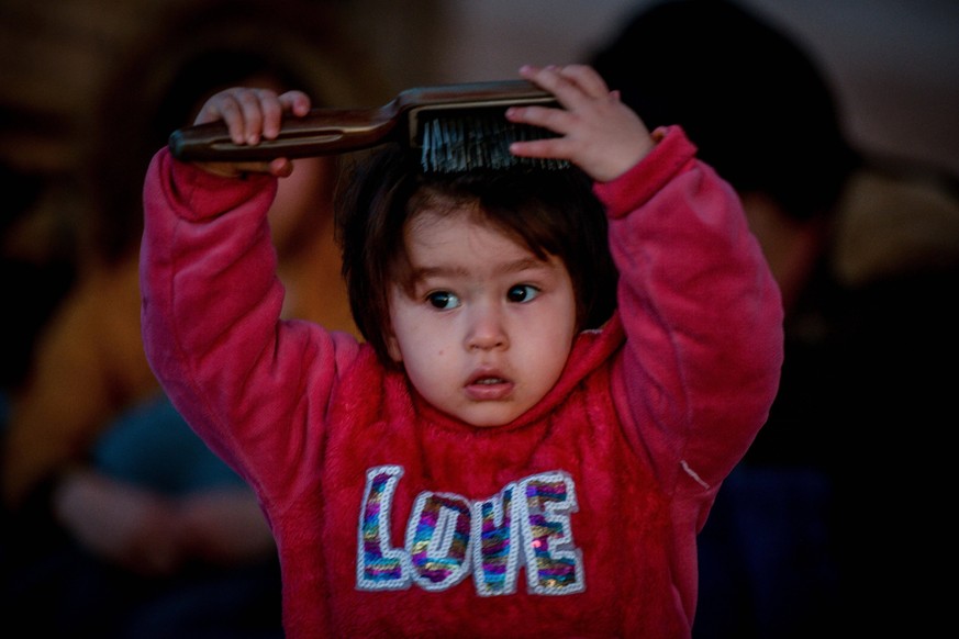 March 2, 2020, Skala Sikaminias, Lesvos Island, Greece: Migrants arrive at the village of Skala Sikaminias, on the Greek island of Lesbos, after crossing on a dinghy the Aegean sea from Turkey. Skala  ...