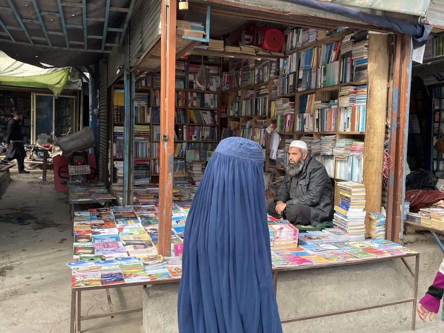 KABUL, AFGHANISTAN - DECEMBER 20: A view of Kabul Book Market in Kabul, Afghanistan on December 20, 2021. The Kabul Book Market, where university students can find all kinds of books they are looking  ...