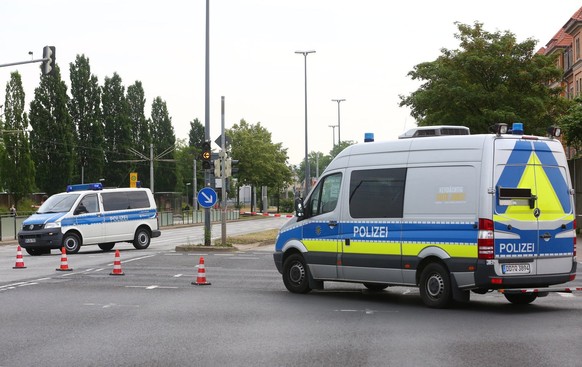 Der Einsatzort in Dresden am Morgen.&nbsp;