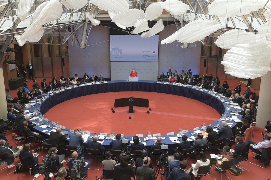 Angela Merkel (CDU) spricht am 14. Mai 2019 beim 10. Petersberger Klimadialog.