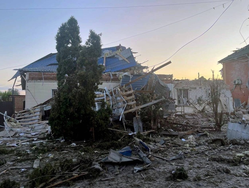 Russia Ukraine Kursk Attack Shelling Aftermath 8739947 06.08.2024 In this handout photo released by the Kursk Region Acting Governor Press Office, a view shows a building destroyed in a recent shellin ...