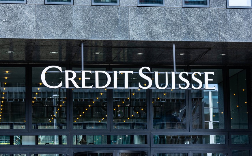 Die Credit Suisse im Hochhaus Hagenholzstrasse in Zürich-Oerlikon. Zürich, Schweiz, 18.03.2023