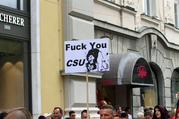 Munich: Christopher Street Day 2017 Fuck you CSU Today the Pride (Christopher Street Day) took place in Munich. Several political and queer groups such as some corporations organized it and participat ...