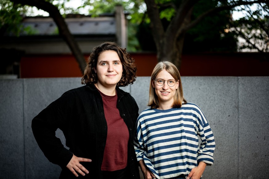 HANDOUT - 10.09.2023, Berlin: Katharina Stolla (l) und Svenja Appuhn, Bewerberinnen um den Vorsitz der Grünen Jugend, aufgenommen in Berlin.
Um den Vorsitz der Grünen Jugend bewerben sich gemeinsam zw ...