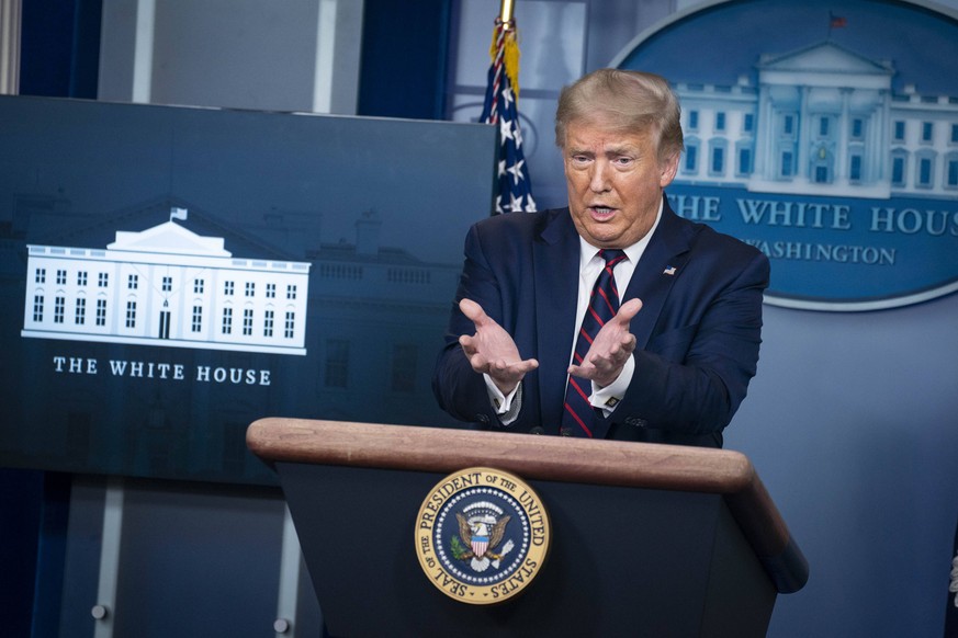 U.S. President Donald Trump speaks during a news conference at the White House in Washington, D.C., U.S., on Tuesday, July 21, 2020. President Trump focused on the country s response to the coronaviru ...