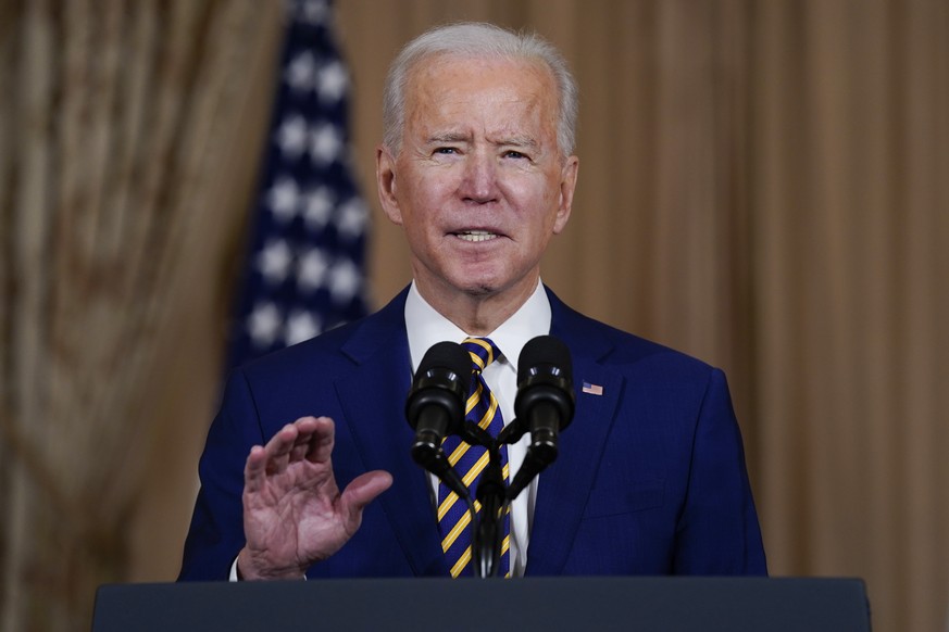 04.02.2021, USA, Washington: Joe Biden, Pr