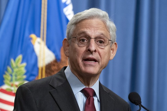 Attorney General Merrick Garland speaks during a news conference at the Department of Justice in Washington, Thursday, Aug. 4, 2022. The U.S. Justice Department announced civil rights charges Thursday ...