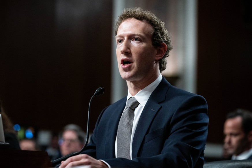 Mark Zuckerberg at a Senate Judiciary Committee Hearing in Washington, US - 31 Jan 2024 Mark Zuckerberg, Founder and Chief Executive Officer, Meta, speaking at a Senate Judiciary Committee hearing at  ...