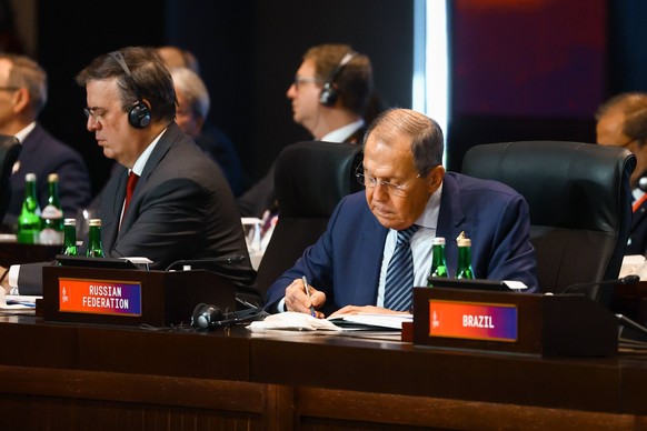 Indonesia G20 Summit 8317386 15.11.2022 In this handout photo released by the Russian Foreign Ministry, Russian Foreign Minister Sergey Lavrov attends the G20 leaders summit in Nusa Dua, Bali, Indones ...