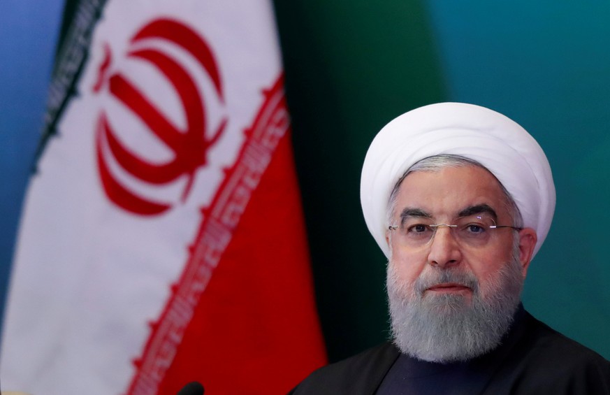 FILE PHOTO: Iranian President Hassan Rouhani attends a meeting with Muslim leaders and scholars in Hyderabad, India, February 15, 2018. REUTERS/Danish Siddiqui//File Photo