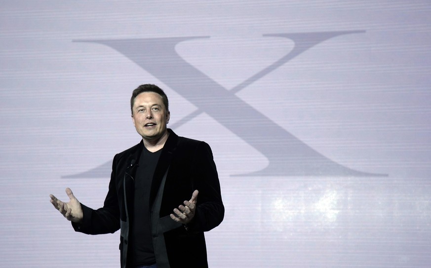 FILE - Elon Musk, CEO of Tesla Motors Inc., introduces the Model X car at the company&#039;s headquarters Tuesday, Sept. 29, 2015, in Fremont, Calif. Musk may want to send “tweet” back to the birds, b ...