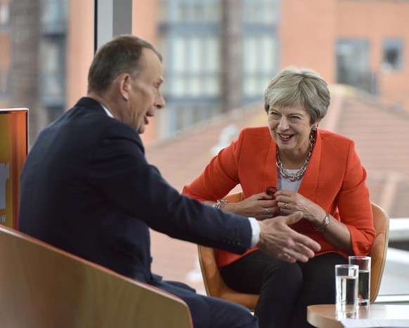 Britain's Prime Minister, Theresa May, appears on the BBC's Andrew Marr Show, in Birmingham, Britain September 30, 2018. Jeff Overs/BBC/Handout via REUTERS NO RESALES. NO ARCHIVES. ATTENTION EDITORS - ...
