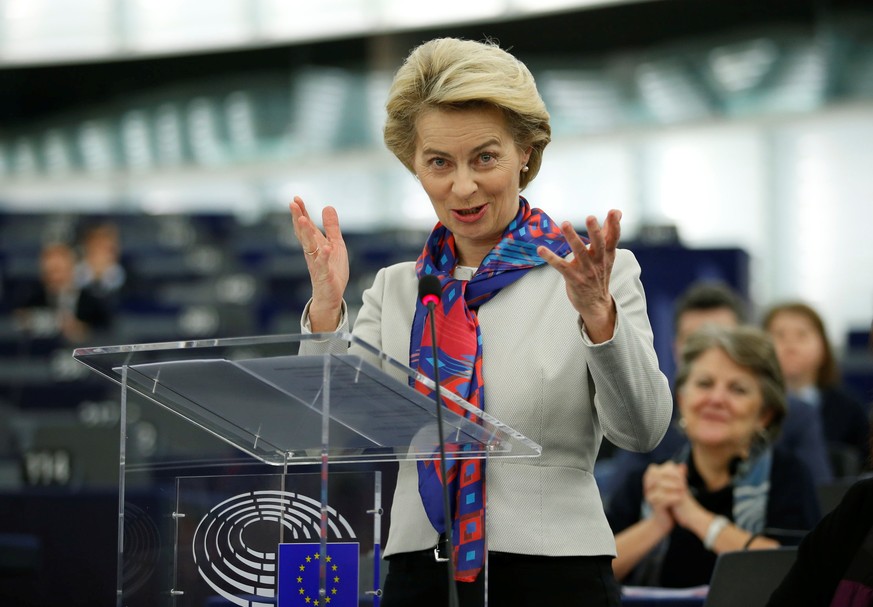 European Commission President Ursula von der Leyen addresses the European Parliament in Strasbourg, France, January 14, 2020. REUTERS/Vincent Kessler