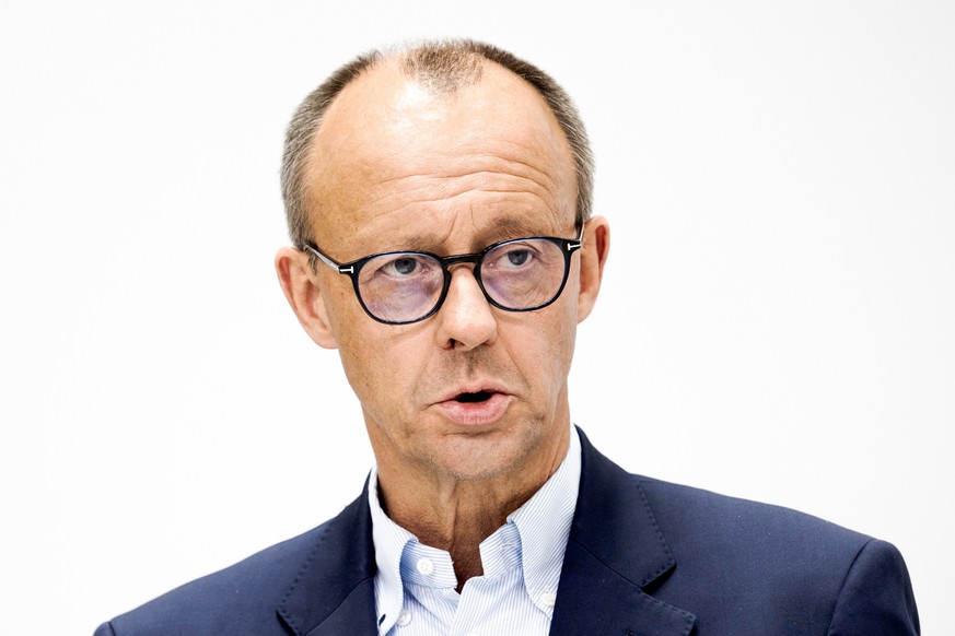 15.05.2023, Berlin: Friedrich Merz, CDU-Bundesvorsitzender, gibt nach der Sitzung des CDU-Bundesvorstands im Konrad-Adenauer-Haus eine Pressekonferenz zur Wahl in Bremen. Foto: Carsten Koall/dpa +++ d ...